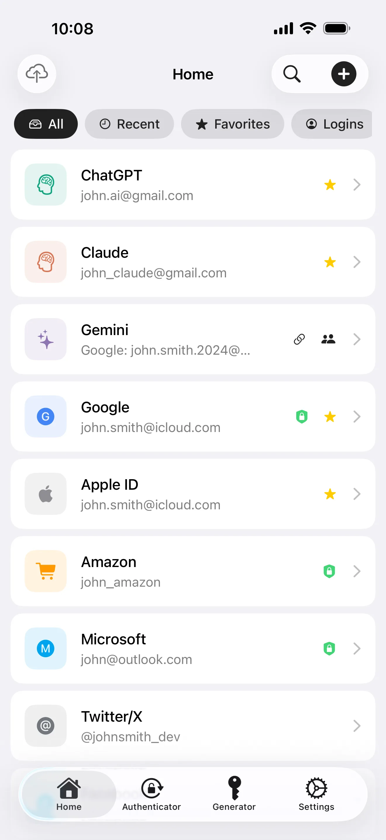 ByteGuard encrypted vault list